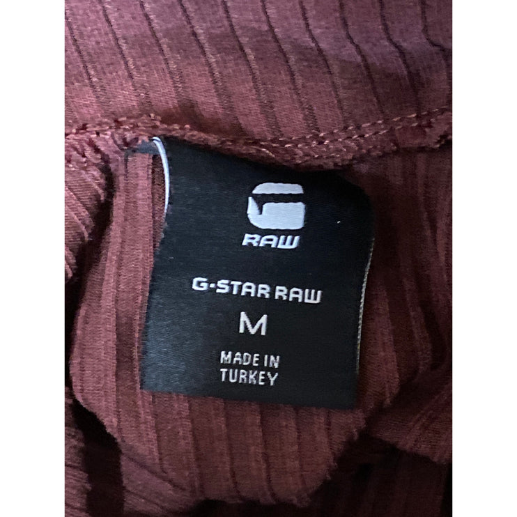 G-Star Women's Brown Long Sleeve Ribbed Knit Mock Neck Midi Sweater Dress Size Mb