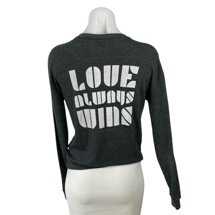 Spiritual Gangster Savasana Gray Graphic Long Sleeve Sweater Sweatshirt Top XS