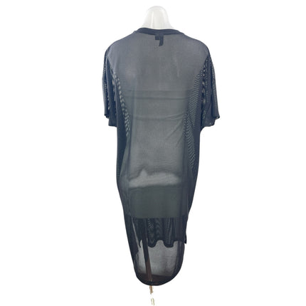 Asos Women's Black Sheer Mesh See Through Tunic Midi Cover Up T-Shirt Dress Sz S