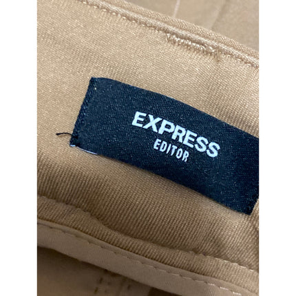 Express Editor Women's Tan Beige Khaki High Rise Flare Trousers Pants Size 6