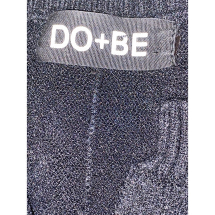 DO+BE Women's Black Lace Up Knit Long Sleeve Y2k Crewneck Sweater Top Size M