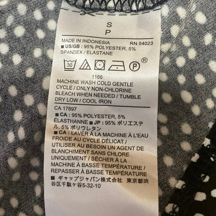 NEW Banana Republic Black White Polka Dots Long Sleeve A Line Mini Dress Size S