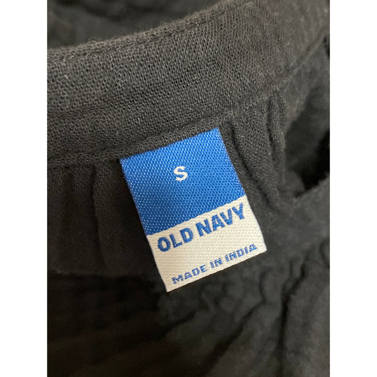 Old Navy Women's Black V Neck Short Flutter Sleeve Mini Babydoll A-Line Dress S