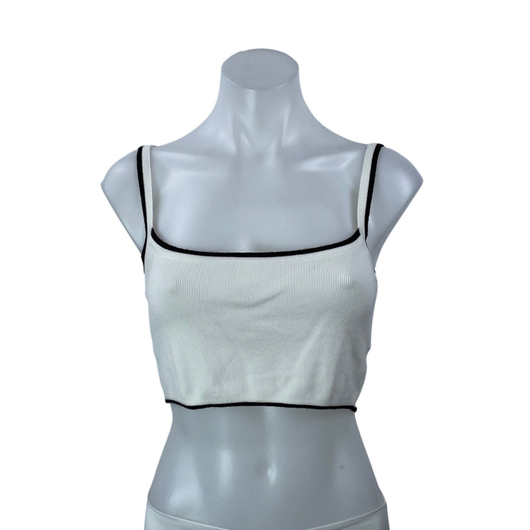 Majorelle Women's White Short Sleeve Cardigan Crop Top 2 Piece Set Size XS