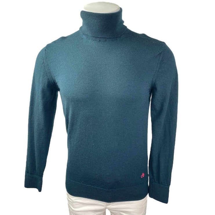 Scotch & Soda Men's Blue Wool Long Sleeve Turtleneck Knit Sweater Top Size M