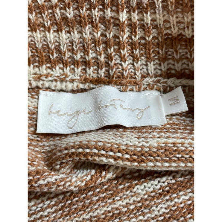 Beige Botany Beige Tan Striped Marble Swirl Knit High Waist Pencil Mini Skirt M