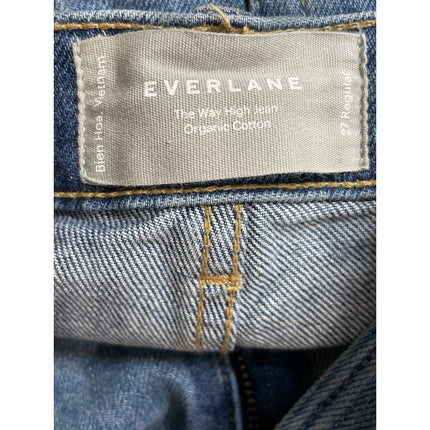 Everlane The Way High Women's Blue Distressed Wide Leg Baggy Denim Jeans Size 27