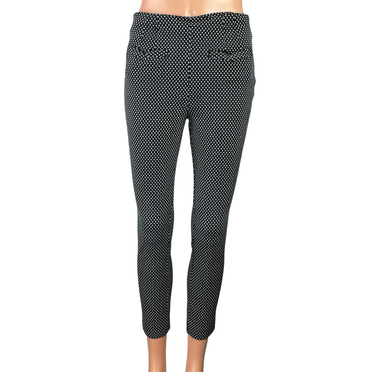 Anthropologie Womens Black Polka Dots High Waisted Skinny Trousers Pants Size 2