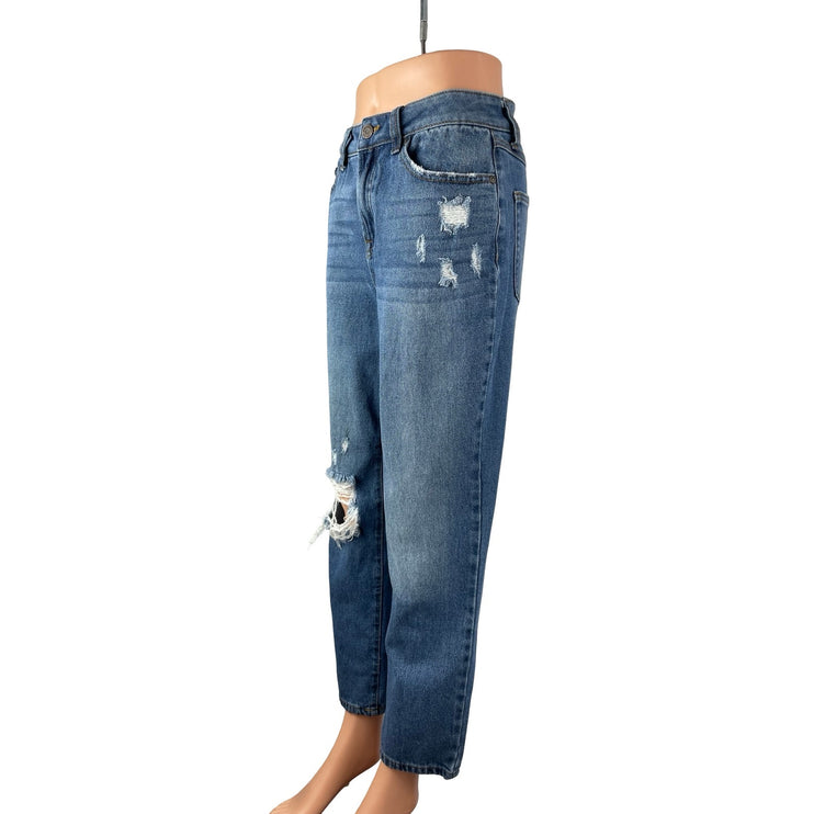 Sincerely Jules Women's Distressed High Rise Straight Denim Jeans Pants Sz 5/27