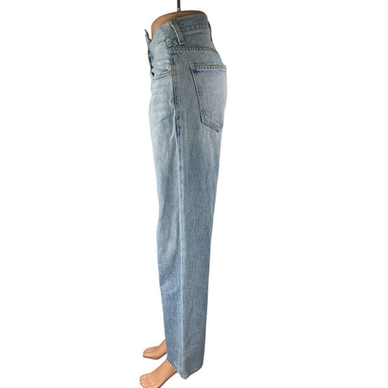 Agolde Criss Cross Women's Blue Light Wash High Rise Straight Denim Jeans Sz 23