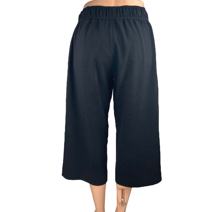 Club Monaco Black Wide Leg High Waist Cropped Culottes Palazzo Trousers Pants 0