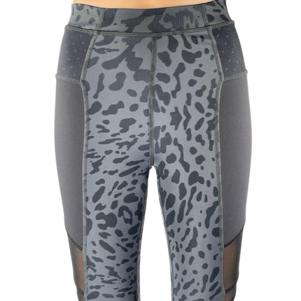 Lululemon Just Breathe Black Leopard Mesh Yoga Athletic Leggings Pants Size 4