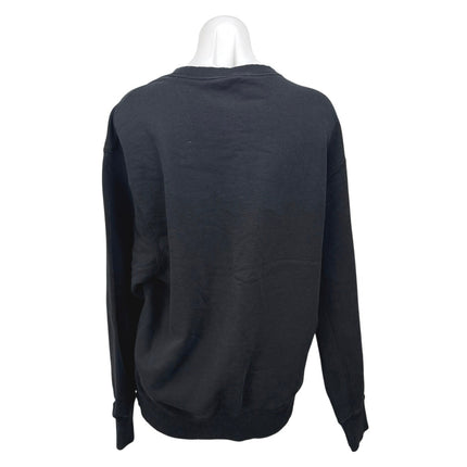 Nike Women's Black Classic Fleece Crewneck Long Sleeve Logo Sweatshirt Top Sz M
