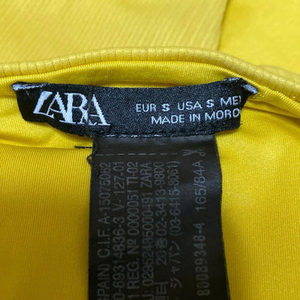 Zara Yellow Sleeveless Keyhole V-neck Backless Cami Beach One Piece Swimsuit S