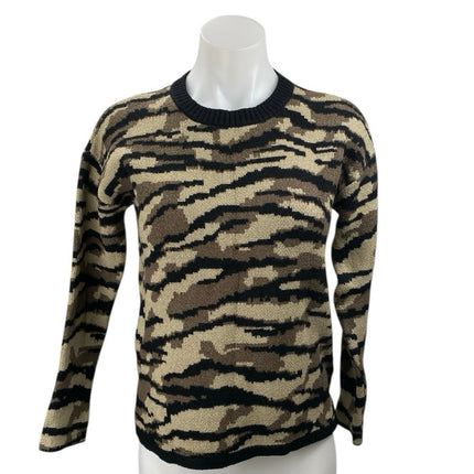Philosophy Women's Black Camo Army Military Long Sleeve Sweater Top Size S