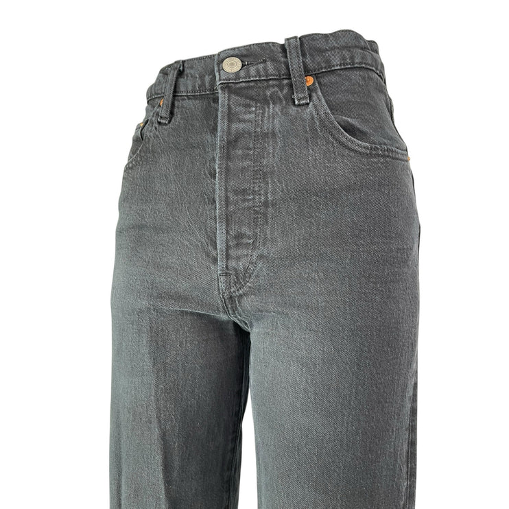 Levi's Women's Black High Rise Loose Fit Ribcage Straight Denim Jeans Pants 25