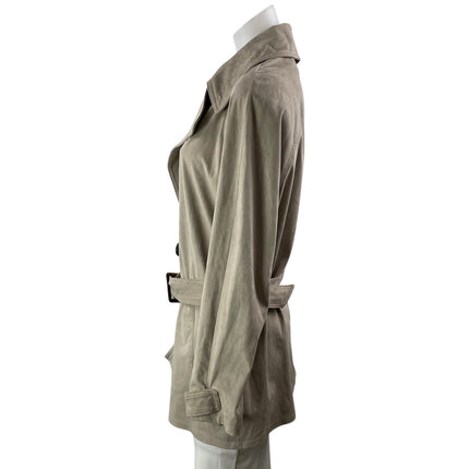 Zara Beige Long Sleeves Buckle Belt Double Breasted Trench Coat Jackets Size M