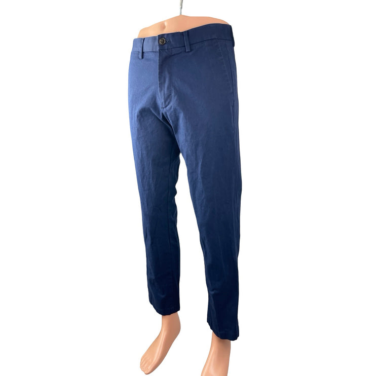 GAP Men's Navy Blue High Waisted Loose Straight Chino Trousers Pants Size 30x30