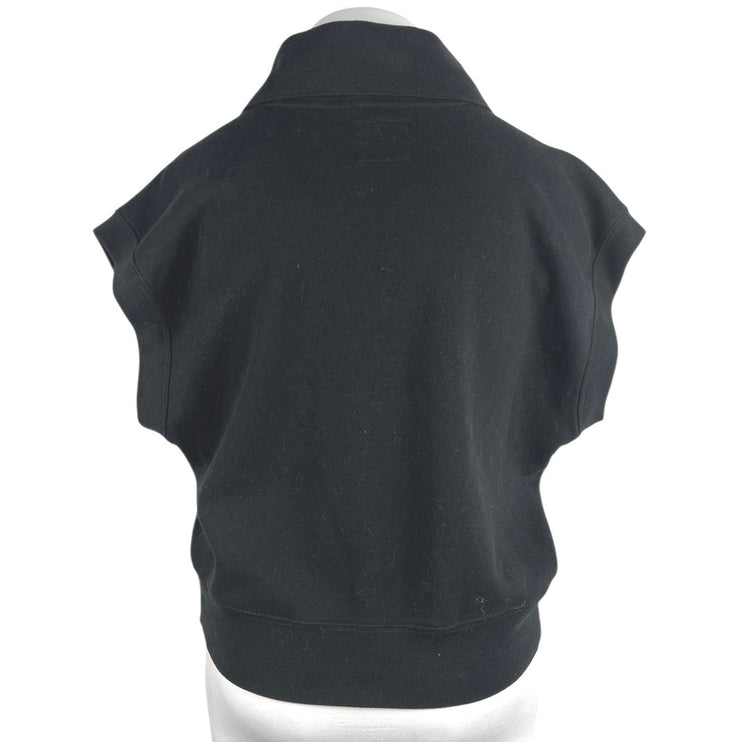 Abercrombie & Fitch Women's Black 1/4 Zip Short Sleeve Polo Shirt Top Size XL