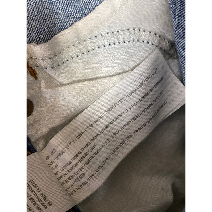 Abercrombie & Fitch The Mom Blue Ultra High Rise Cut Off Denim Jean Shorts Sz 29