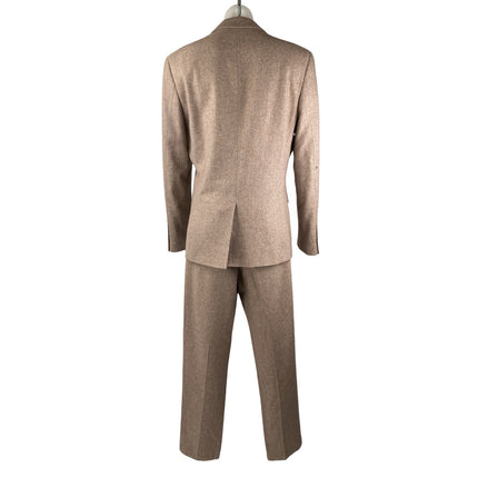 Harry Brown Brown Tan Wool Blend Slim Fit Long Sleeve Blazer Pants Suit Set 30