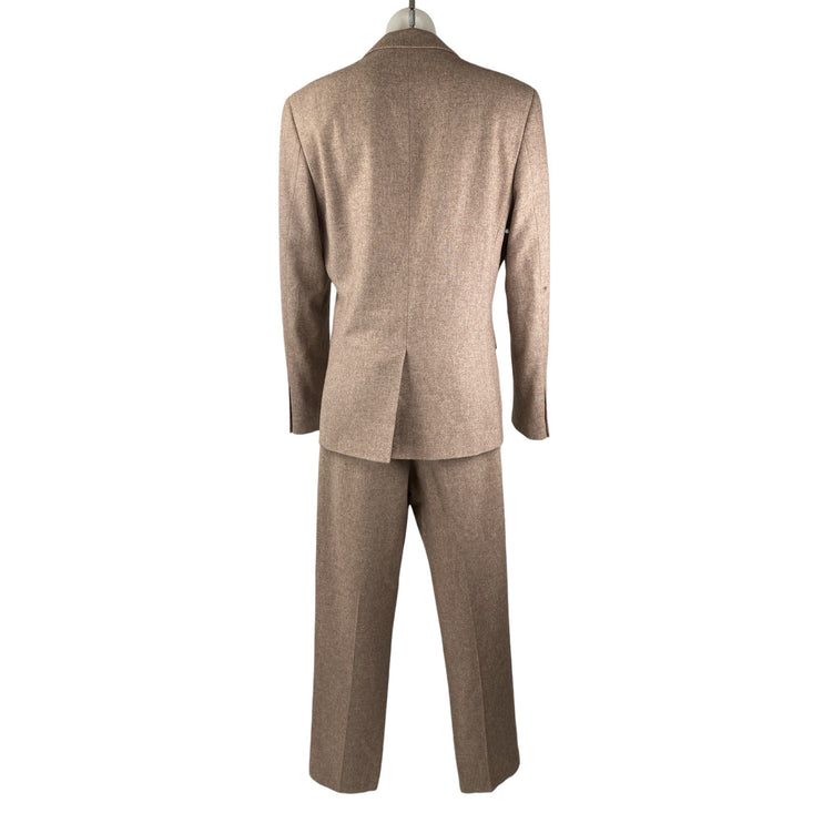 Harry Brown Brown Tan Wool Blend Slim Fit Long Sleeve Blazer Pants Suit Set 30