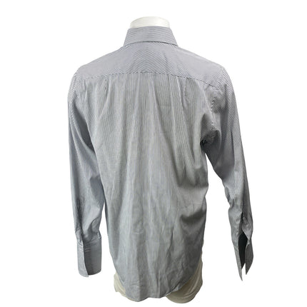 Charles Tyrwhitt Blue White Long Sleeves Striped Button Down Dress Shirt Top 39