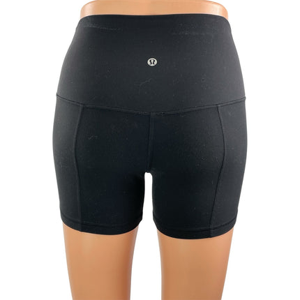 Lululemon Women's Black High Rise Yoga Workout Athletic Biker Shorts Size S