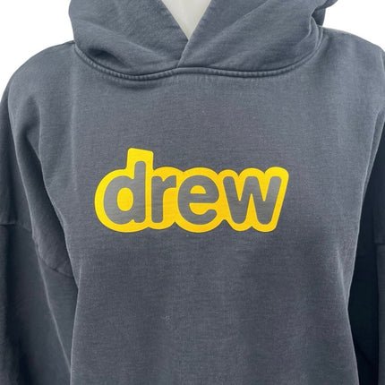 Drew House Black Graphic Logo Long Sleeve Hooded Hoodie Sweater Sweatshirt Top L