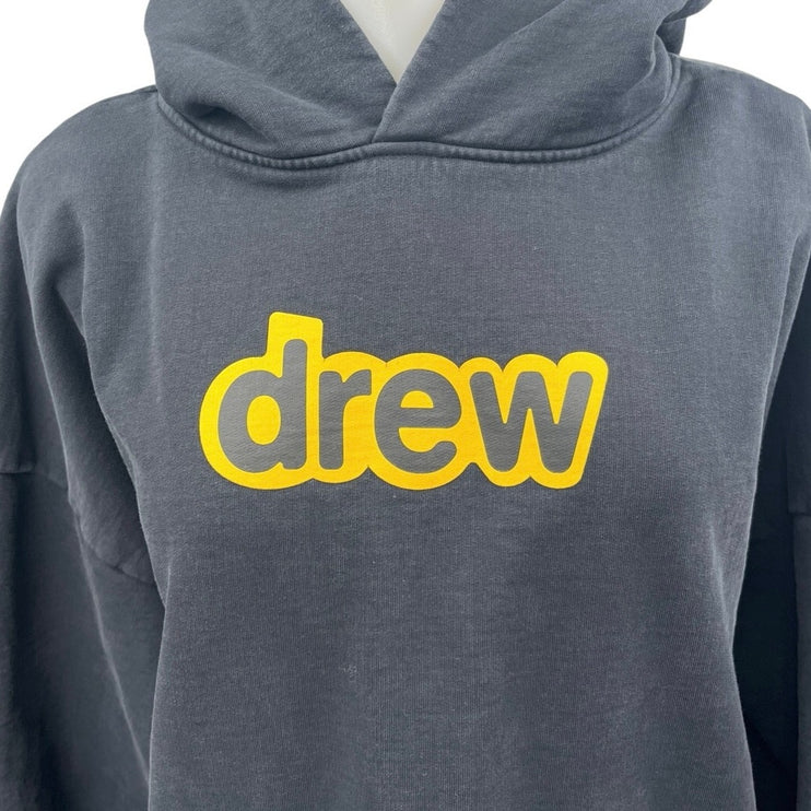 Drew House Black Graphic Logo Long Sleeve Hooded Hoodie Sweater Sweatshirt Top L
