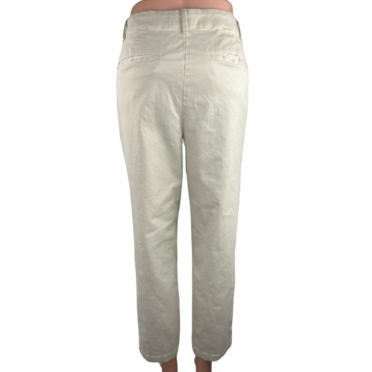 Banana Republic White Women's High Rise Slim Fit Straight Leg Chino Pants Size 8