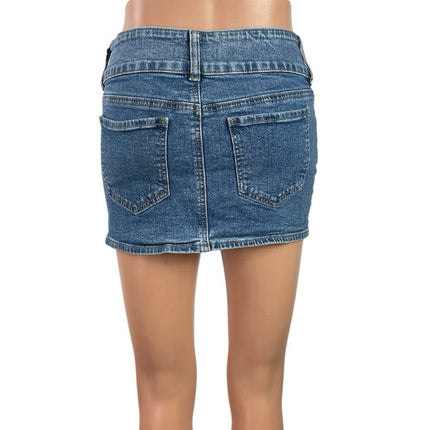 Pacsun Women's Blue Medium Wash High Waisted Pencil Mini Denim Jean Skirt 23
