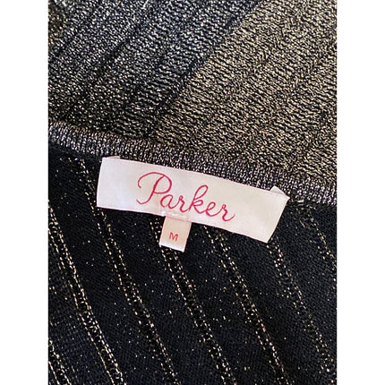 Parker Multicolor Metallic Colorblock Ribbed One Shoulder Mini A-Line Dress Sz M