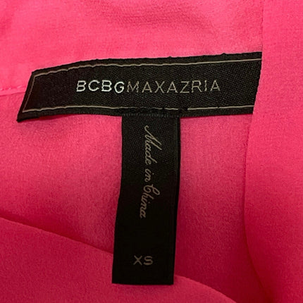 BCBGMAXAZRIA Women's Pink Sheer Long Sleeve Pocket Button Down Shirt Top SIze XS
