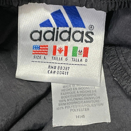 Adidas 3 Stripes Parachute Women's Black Drawstring Woven Athletic Track Pants L