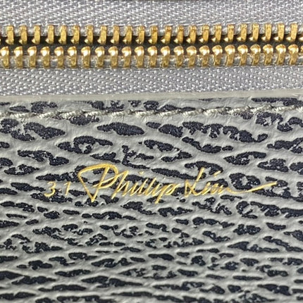 3.1 Phillip Lim Pashli Medium Black Gold Leather Satchel Crossbody Handbag OS