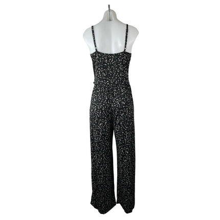 Kaileigh Black White Speckled Dot Sleeveless V Neck Cami Tank Jumpsuit Size S