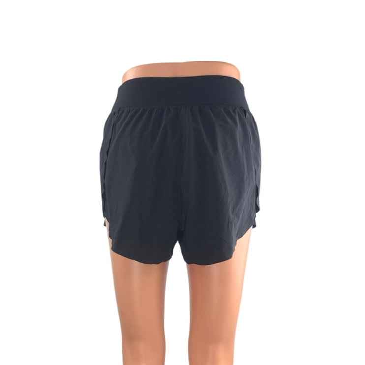 Crzyoga Women's Black High Rise Workout Running Gym Athletic Mini Short Size S