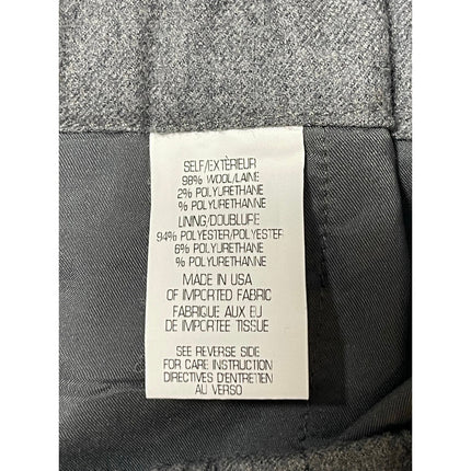 Theory Women's Gray Wool High Elastic Waist Straight Pull On Trousers Pants S/P