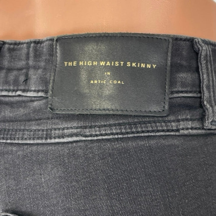 Zara Women's Black High Waisted Classic Skinny Tapered Denim Jeans Pants Size 2