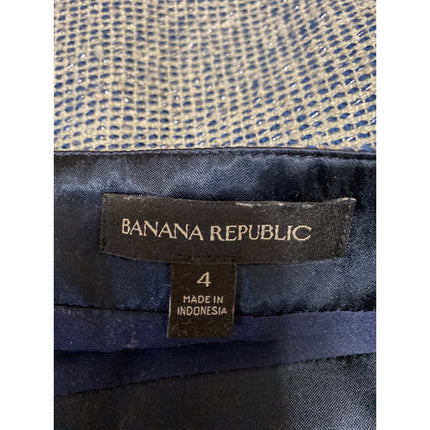 Banana Republic Women's Gray Blue Tweed High Waisted Mini Pencil Skirt Size 4