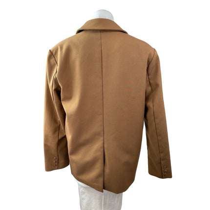 Forever 21 Women's Camel Tan Long Sleeve Peak Lapel Blazer Coat Jacket Size S