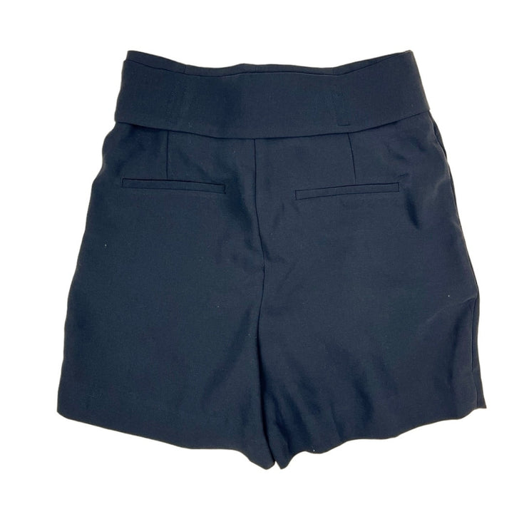 H&M Women's Blue Tie Belt High Waisted with Elastic Back Paperbag Mini Shorts 6