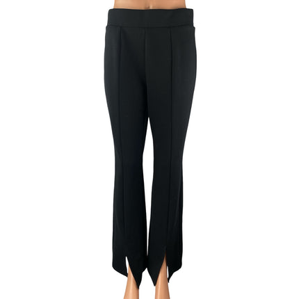 Who What Wear Womens Black Split Hem High Rise Flare Bootcut Trousers Pants Sz M