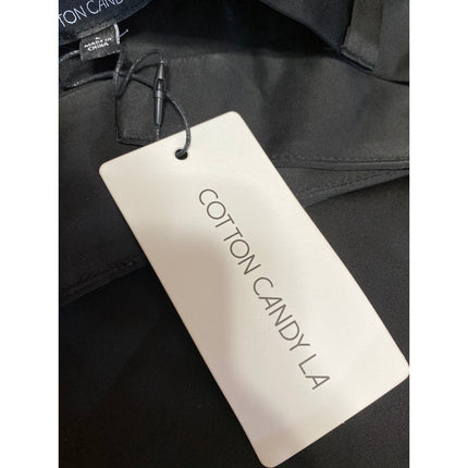 NEW Cotton Candy LA Womens Black Draped Folded Mini Asymmetrical Wrap Skirt Sz L
