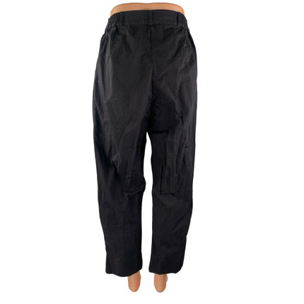 Wray Black High Waist Pleated Baggy Barrel Carrot Wide Leg Trousers Pants Size 6