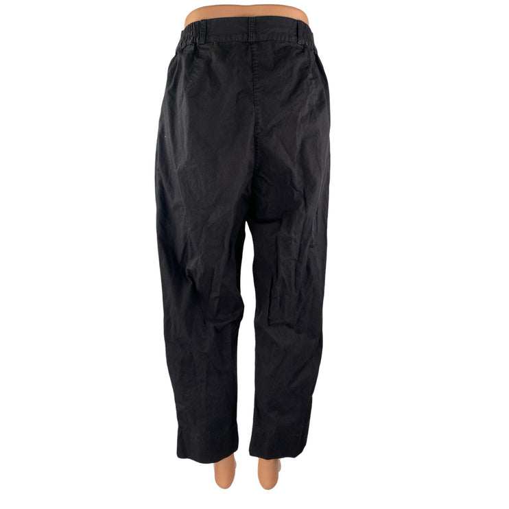 Wray Black High Waist Pleated Baggy Barrel Carrot Wide Leg Trousers Pants Size 6