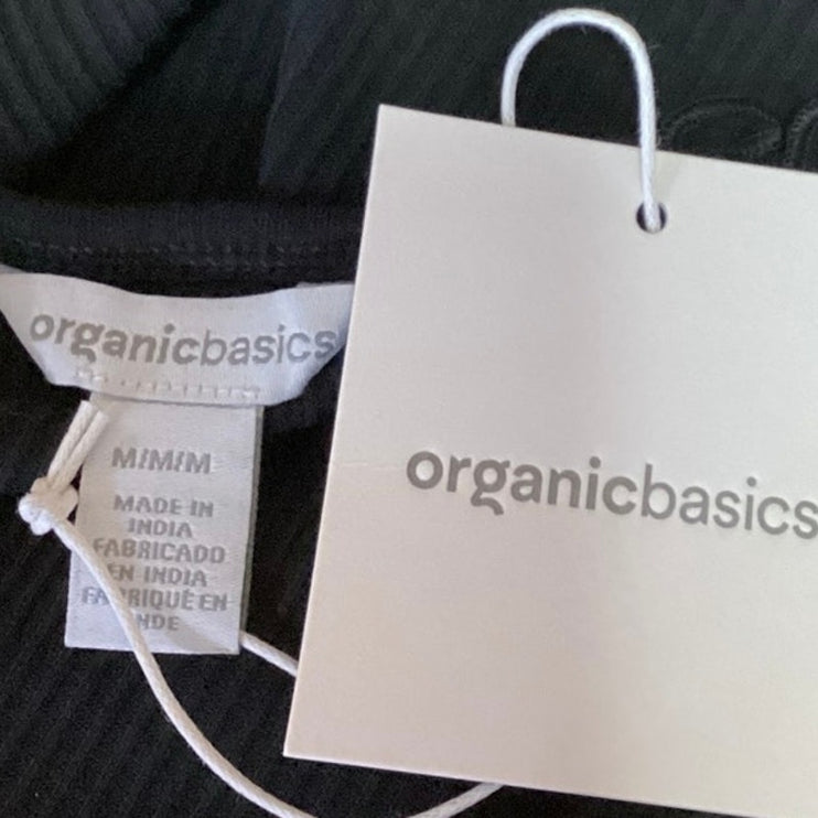 Organicbasics Women's Black Sleeveless Pullover Square Neck Blouse Tank Top Sz M