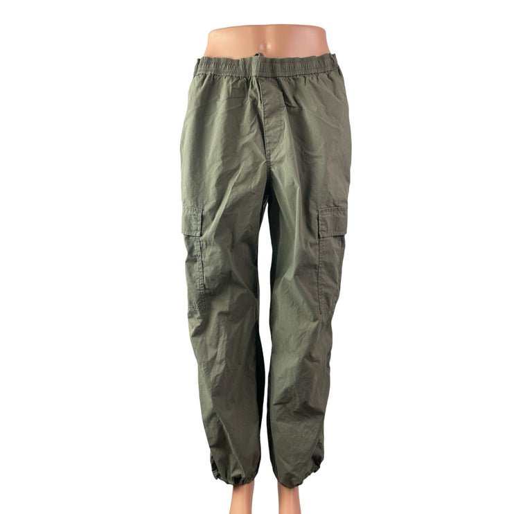 Uniqlo Women's Green High Waisted Cargo Jogger Trousers Utility Pants Size M