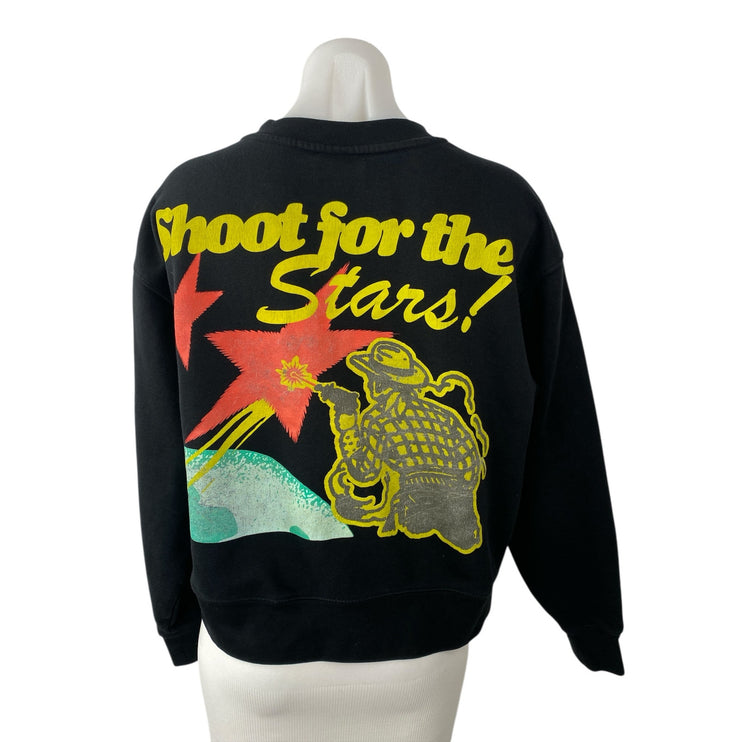 Howdy Space Program Black Logo Crew Neck Long Sleeve Sweater Sweatshirt Top S